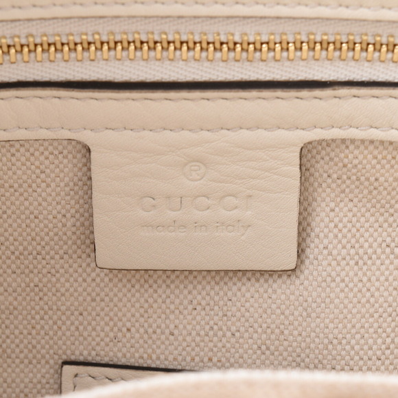 GUCCI Herbarium Flower White Blue Canvas Calf Tote Bag - Picture 11 of 11